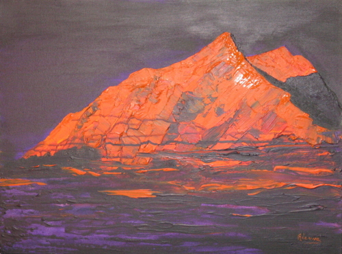 Painting-Acrylic-Sunrise at Mt. Cook, NZ