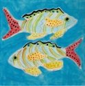 ceramic tile,custom designed tile,tile,installation, handpainted tile, installation tile, backsplash, fish tile,ceramics,majolica tile,fish.ocean,sea,nature,blue - Decorative Ceramics