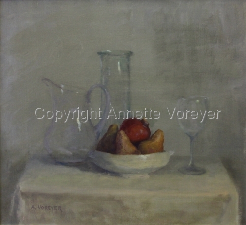 Painting-Still Life-Fruit and Glass 