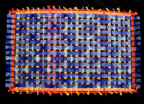 Fiber Art-Found-Blue Weave 