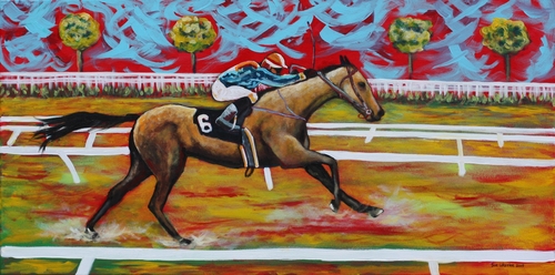 Horse racing painting