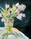 Helen K. Beacham - Floral Painting Helen K. Beacham, Helen Beacham, Beacham, Beachman, Bachman, artist, Charleston artist, Summerville artist, Summerville, SC, Charleston, Low Country, Lowcountry, painting, art, artwork, contemporary, floral, flowers, flower painting, floral painting,
watercolor, watercolor painting, pen, pen & ink, pen and ink, tulips, tulip, tulip painting, vase, crystal, crystal vase, pink, pinks, blue, blues, green, greens,
- Floral Painting