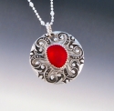 p920%20-%20Bright%20Red%20Sea%20Glass%20Button%20Pendant (thumbnail)