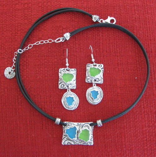 Turquoise%2FLime%20Green%20Set%20for%20Deb%20-%20custom%20order (large view)