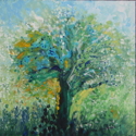 Painting--Acrylic-ImpressionismA Tree from Paradise. Acr.on Canv. 12x12