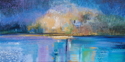 Painting--Acrylic-AbstractHudson by Night. Acr. on Canv.