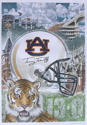 NCAA Football, Auburn Tigers, Football, Hand-Colored, Limited Edition Prints, Joe Belt, Sports Art - Architecture Drawing