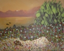 Painting--Acrylic-AbstractSunrise on the lake