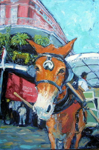 Painting-Cityscape-Working the Vieux Carre