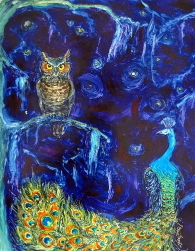 Painting-Expressionist-Sharing the Night