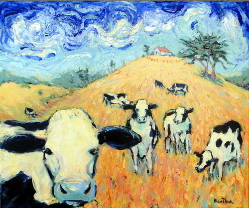 Painting-Animals-Cowafornia Dreamin'