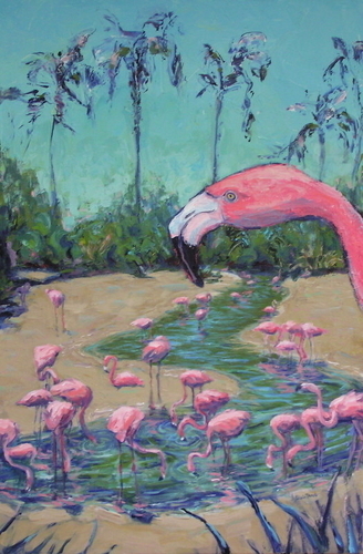 Painting-Animals-Pink Ladies Lunch