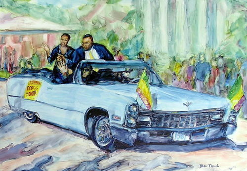 Painting-Figurative-Mayor at Mardi Gras