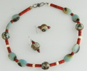 Red Coral Amazonite Clay Bead Necklace - ALNILAM Red%20Coral%20Amazonite%20Clay%20Bead%20Necklace%20-%20ALNILAM (thumbnail)