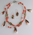 Pink%20Bamboo%20Coral%20with%20Dangling%20Cone%20Shells%20and%20White%20Puka%20Shells%20Necklace%20-%20ALNIYAT (thumbnail)