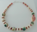 Green%20Snail%20Shell%20and%20Pink%20Rhodochrosite%20with%20Carved%20Conch%20Shell%20Magnasite%20Necklace%20-%20DENEB%20DULFIM (thumbnail)
