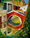 Painting--Oil-BotanicalVenice Bridge 