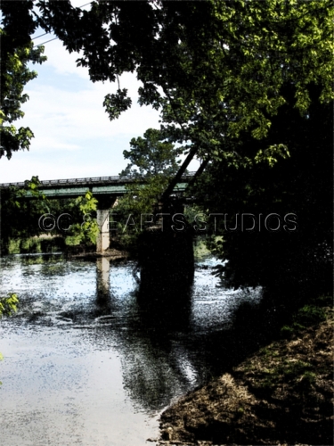 Mixed Media-On Paper-Cartersville Bridge