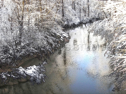 Mixed Media-On Paper-Snowy Creek