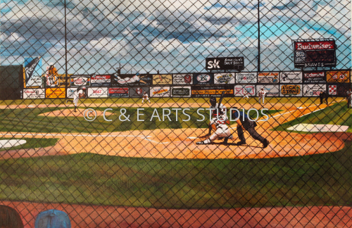 Painting-Richmond Braves with Toledo at Bat