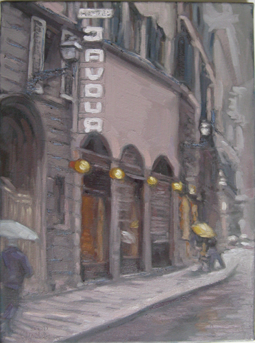 Painting-Cityscape-Hotel Cavour, Rome