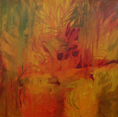 Painting-Fantasy-Firey Jungle