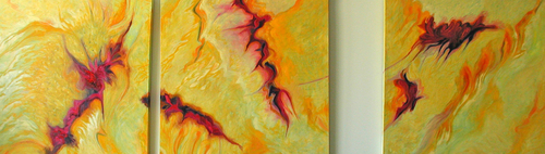 Painting-Abstract-Red Dwarf Explosion  (split)