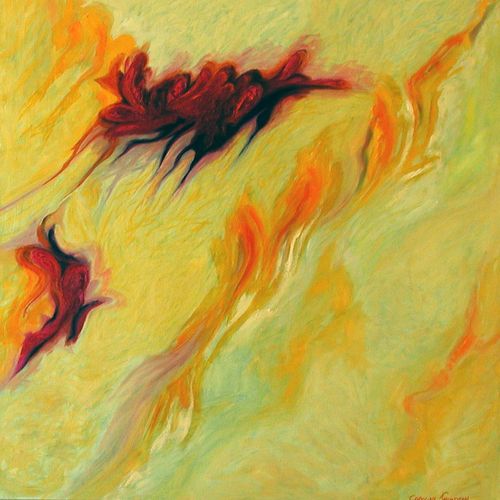 Painting-Abstract-Red Dwarf Explosion - #3 panel