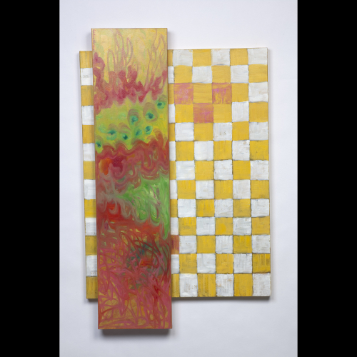 Painting-Abstract-Yellow Checker 