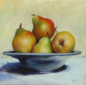 Pears in Blue Bowl