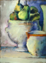 The White Bowl Gouache 2, matted and framed