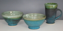 Ceramics--Stoneware-FunctionalTurquoise Matte Mug & Bowls