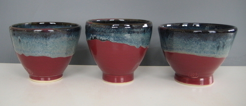 Ceramics-Functional-Raspberry & Blue Black Bowls