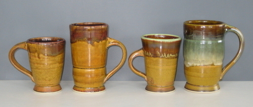 Ceramics-Functional-Four Gold Mugs