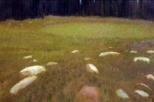 Painting-Landscape-Green Lake Bed