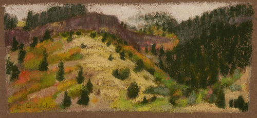 Drawing-Cloudy Day, Canyon Cliffs