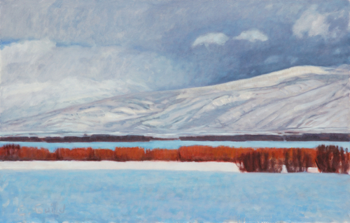 Painting-Landscape-Teton River, Winter Willows