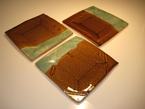 Ceramics-Emeraude Amber Plates