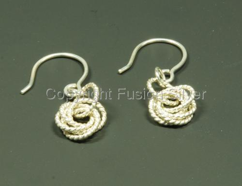 Jewelry-Earrings-Small Mobius earrings - silver twisted wire