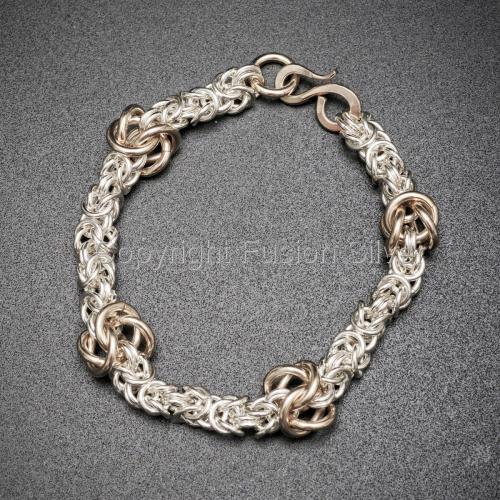 Jewelry-Rings and Bracelets-Byzantine Bracelet with Gold Knots