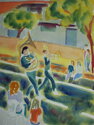 Painting--Watercolor-CityscapePismo Band Rally