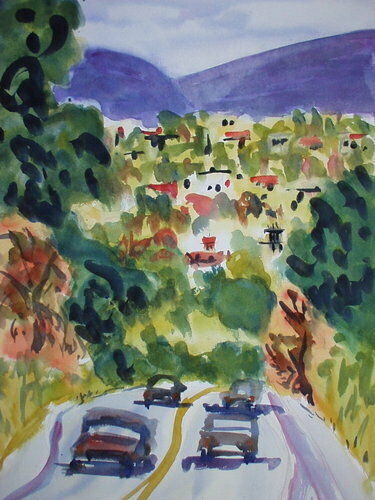Painting-Cityscape-Santa Barbara View