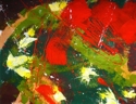 Contemporary abstract painting illustrative of exotic latin flair, original art - Abstract Painting