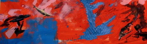 Painting-Acrylic-Dolphins At Play 1