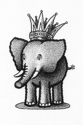 David Austin Clar, Watercolor, watercolor illustration, children's book illustration, elephant, king, crown -  Illustration