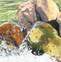 Painting--Acrylic-LandscapeRiver Rocks II