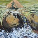 Painting--Acrylic-LandscapeRiver Rocks I