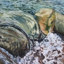 Painting--Acrylic-LandscapeRiver Rocks IV