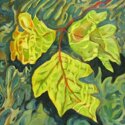 Painting--Oil-BotanicalLeaf Floating VI