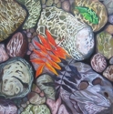 Painting--Oil-BotanicalRocks, Leaves, Reflections II